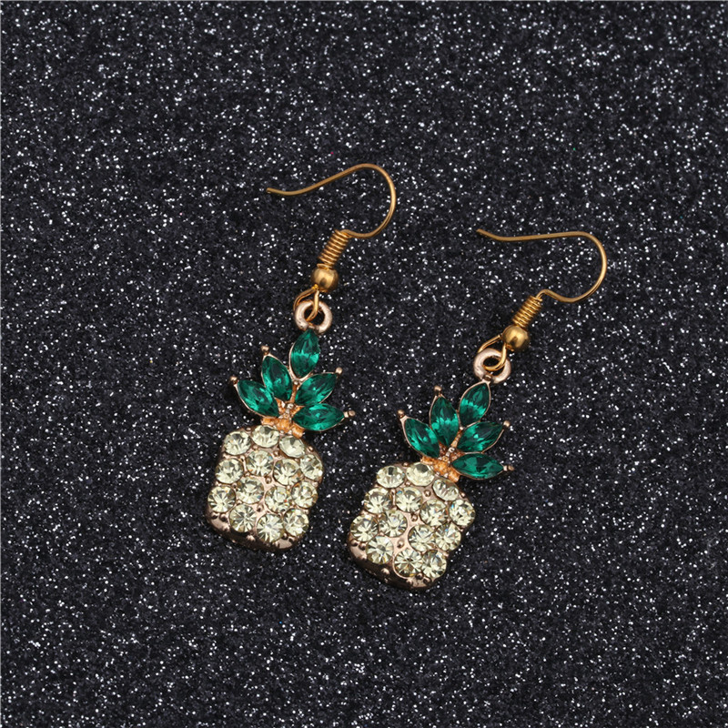 Nueva Fruta Pendientes De Piña Moda Joyería De Piña Pendientes Coreanos display picture 7