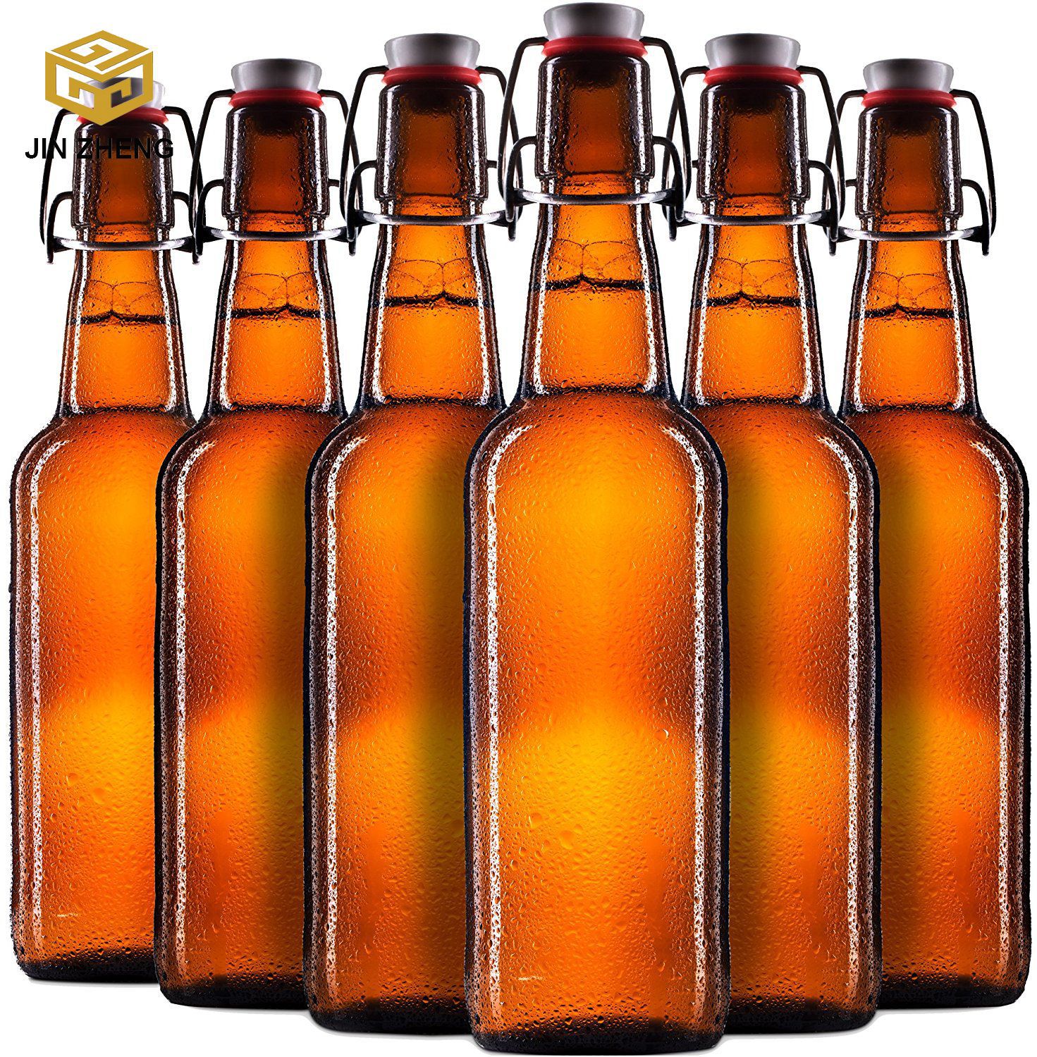 库存批发0.3L/0.5/1L 棕色玻璃啤酒瓶 卡扣黄酒瓶