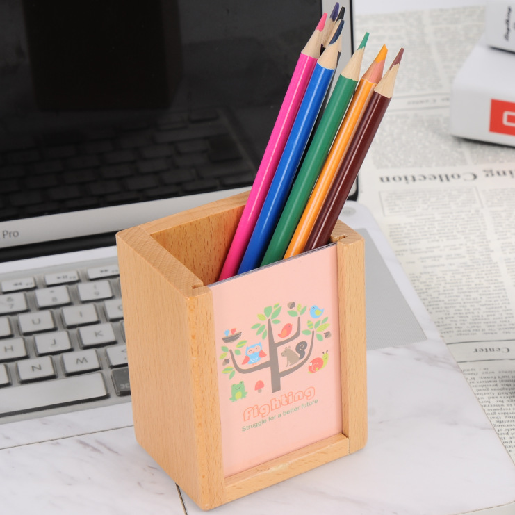 Marco de madera caja de escritorio caja de almacenamiento caja de tarjetas de visita caja de madera fábrica directa