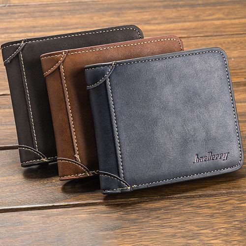 baellerry men's wallet multi-card slot card holder horizontal style matte leather retro foreign trade wallet soft wholesale