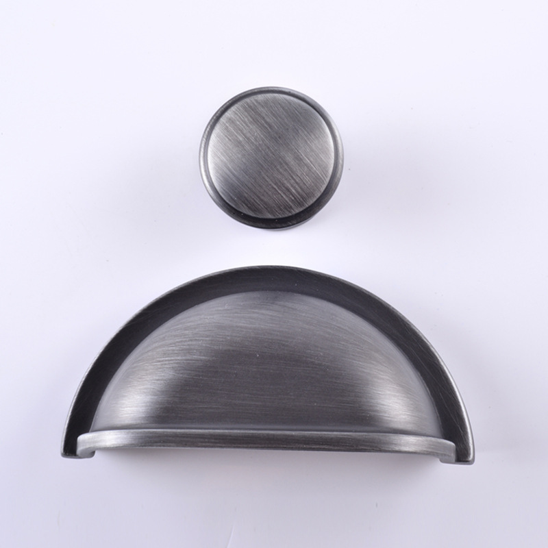 Ming Zhuang Dark handle Simplicity shell Ears black handle cabinet wardrobe cupboard drawer Semicircle handle