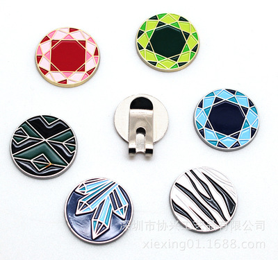 深圳厂家定制高尔夫球帽夹高尔夫马克球位标磁铁MARK烤漆金属帽夹