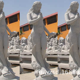 室内西方美女石雕肖像制造 景区汉白玉欧式人物雕像图片及价格