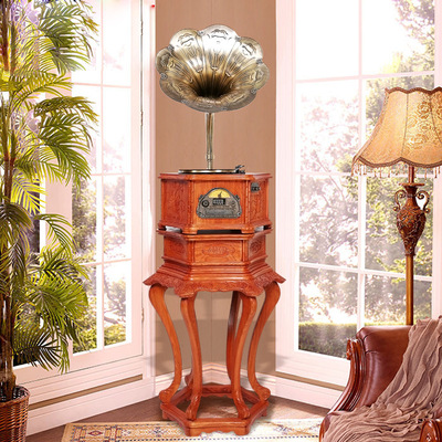 Roxy Rosewood Africa Pear Gramophone Retro Vinyl record player Big Horn To fake something antique Phonograph Decoration