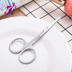 廠家直供不鏽鋼D剪刀 彎頭線頭剪 修眉剪鼻毛剪裁縫剪批發