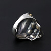 Men's accessory, retro ring, wholesale, silver 925 sample, on index finger