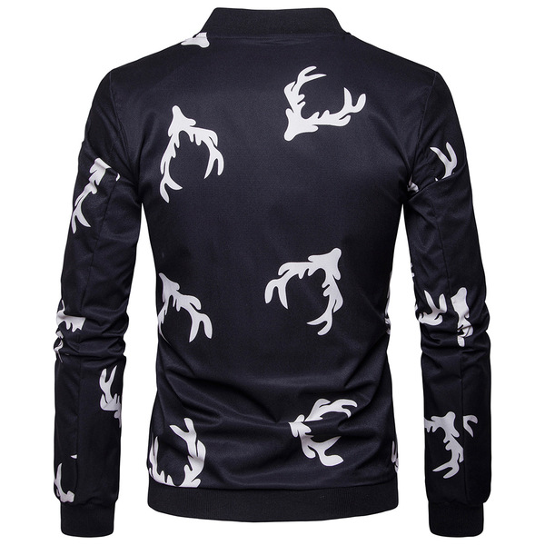 The new spring coat collar men antlers printing men jacket