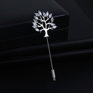 Fashionable Wish Tree Men's brooch, a needle, plating gold, copper inlaid, a high -end suits, chest, bust, wholesale, wholesale
