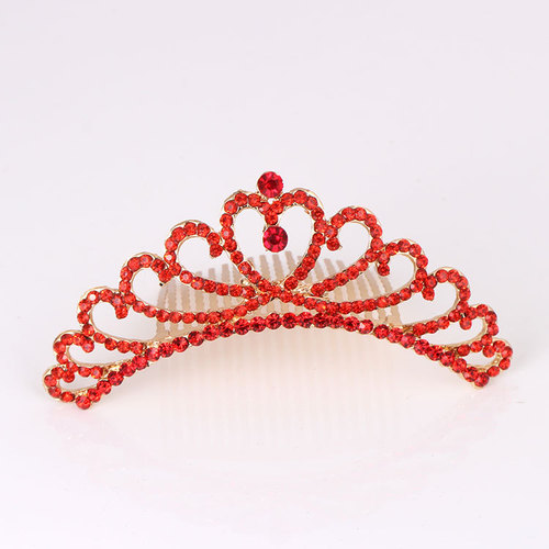 Hair clip hairpin for women girls hair accessories Mengpei wedding red crown hairdressing wedding comb children performance crown