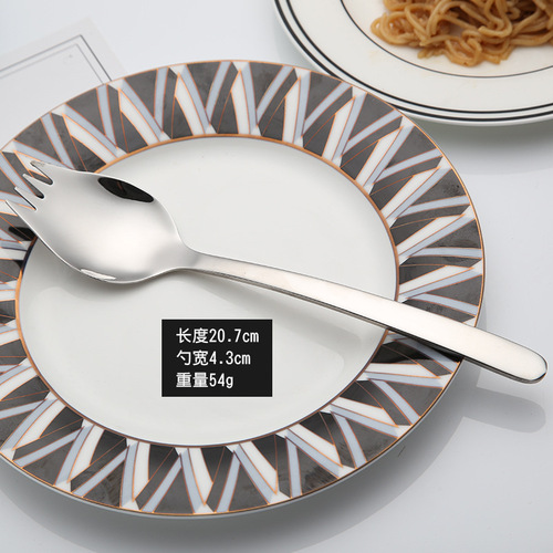 304 stainless steel restaurant hotel all-in-one western food spoon fork dessert fruit salad salad fork spoon