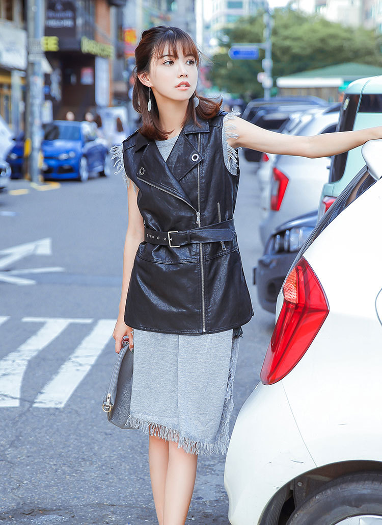 Gilet femme MOFFI en En cuir - Ref 3316351 Image 5