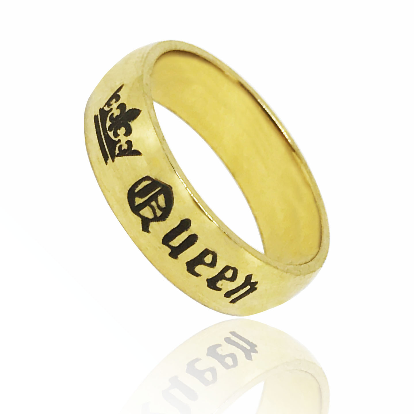 1 Piece Simple Style Letter Titanium Steel Plating Unisex Rings