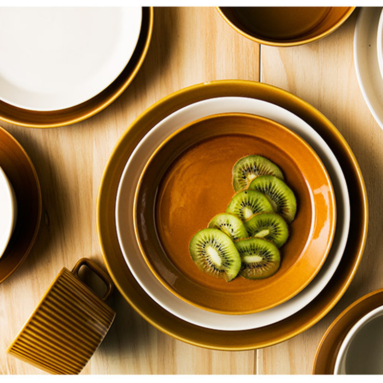 Factory direct creative ceramic tableware dishes soup bowl noodle bowl coffee cup household rice bowl steak plate dishes