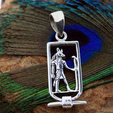 外贸爆款古埃及古代银首饰项链Cartouch神Anubis男士吊坠厂家直供