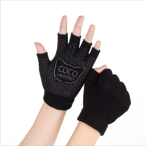 Fitness gloves women's half-finger yoga breathable non-slip wear-resistant spinning equipment training exercise cotton sports gloves