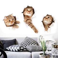 Fanxi Cartoon Animal Children's Room Living Room Kitten Wall Sticker Decoration Living Room Pet Shop Decoration Sticker XH6215