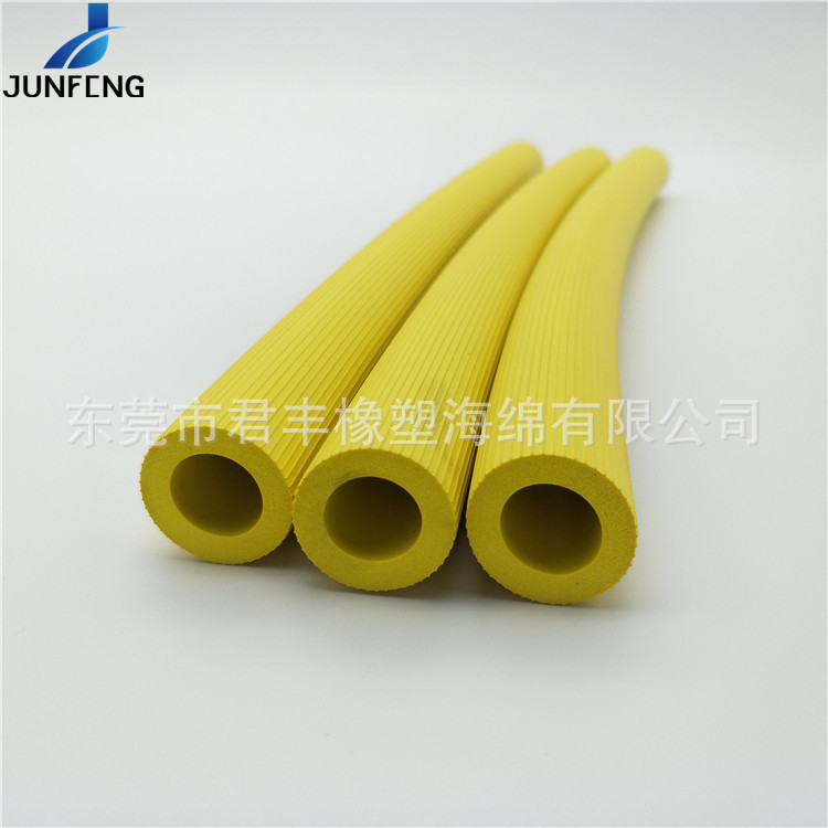 厂家生产 健身器材海绵套管  彩色条纹NBR发泡管 防滑橡塑把套