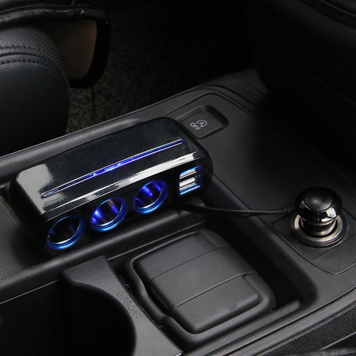 Shunwei car mobile phone charger, dual USB car charger, one point three cigarette socket, with ambient light SD-1938
