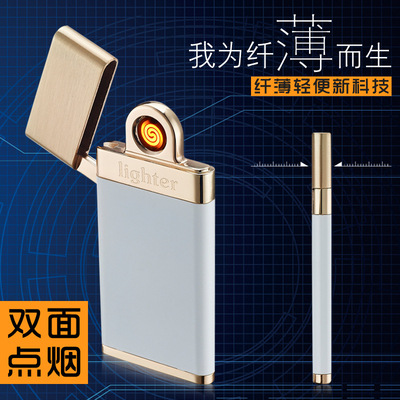 new pattern Bold Tungsten wire Two-sided The cigarette lighter environmental protection USB charge lighter ultrathin Windbreak Metal wholesale 110