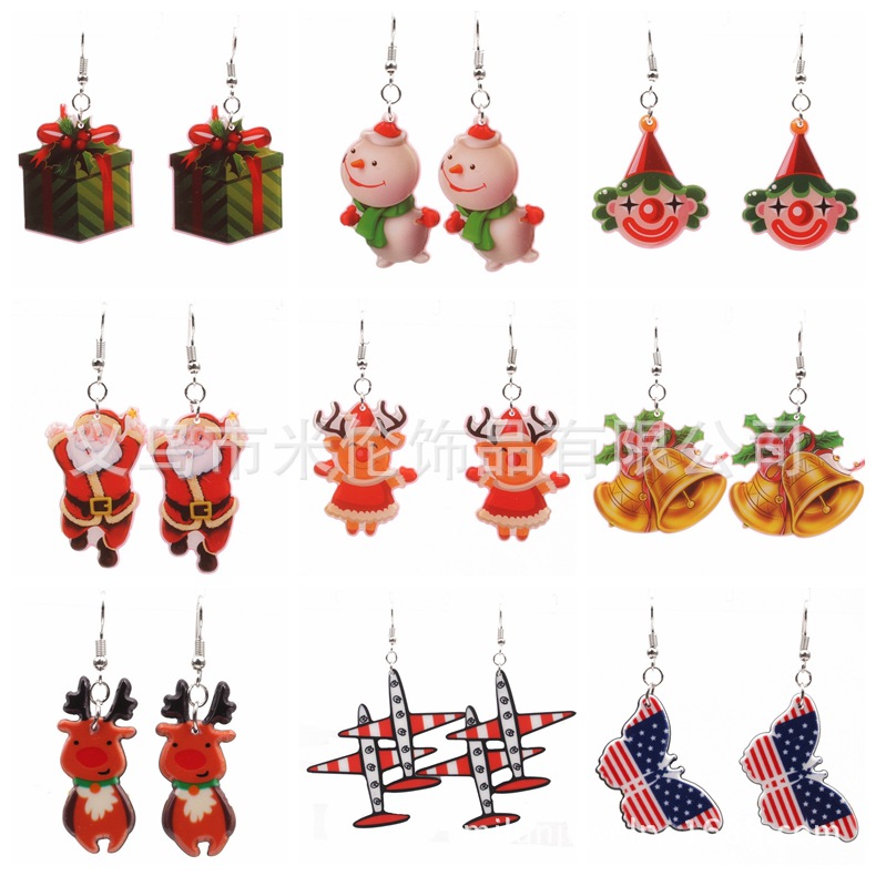 Acrylic Christmas Heart Geometric Earrings Wholesale Jewelry Nihaojewelry display picture 2