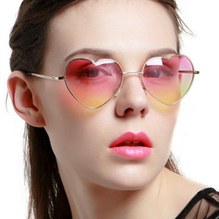 Classic retro love Sunglasses men's and women's marine film series peach heart glasses Korean Trend Sunglasses 014