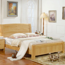 Bán buôn Nankang nội thất giường gỗ rắn 1,8 m 1,5 m gỗ sồi giường gỗ rắn khí nén cao hộp lưu trữ giường đôi Giường gỗ