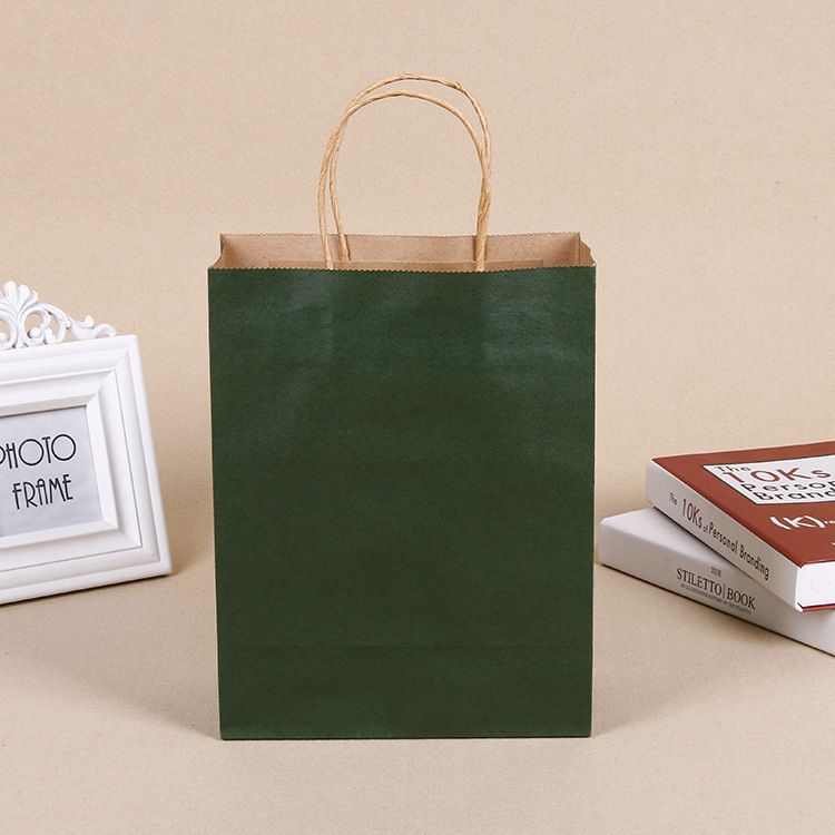 Direct selling blank portable paper bag custom logo Kraft paper bag environmental protection gift shopping clothing handbag custom