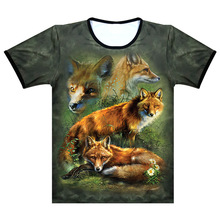 GF3-狐狸 狼 老虎 潮牌 短袖t恤男裝上衣服圓領 3D半袖 潮流個性