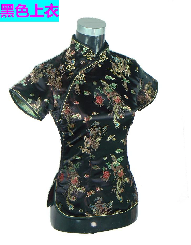 Этнический супермаркет Чайный домик Рабочий костюм Популярный весенне-летний осенний топ с коротким рукавом Женский костюм Тан в стиле ретро в китайском стиле