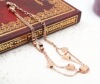 Fashionable golden ankle bracelet heart-shaped heart shaped stainless steel, accessory, Korean style, pink gold