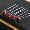 Hair accessory for bride, Chinese hairpin, beads from pearl, zirconium, hairgrip, flowered