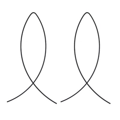 欧美简鱼形耳线长款铜材耳线弧形几何耳饰品跨境wish亚马逊|ru