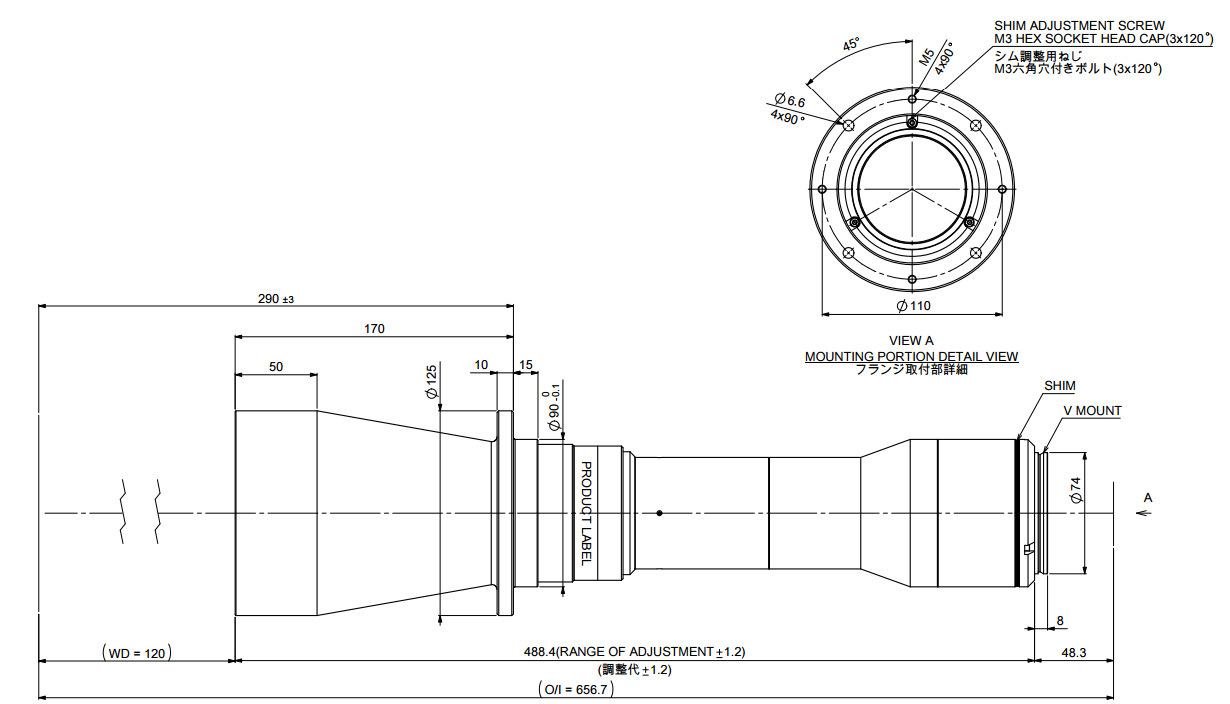 Moritex茉丽特 超大视野双侧远心镜头MTL系列 MTL-9057V74-064