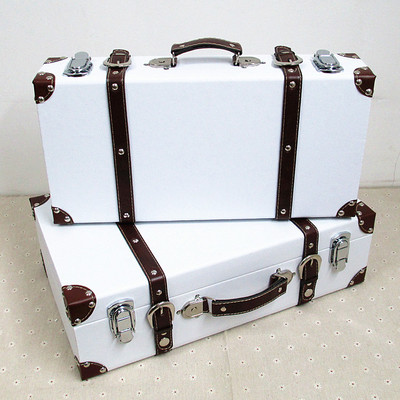 英伦风复古皮箱 手提箱 仿古木头箱子橱窗装饰摆件陈列拍摄道具