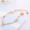 Small bell with butterfly, fresh ankle bracelet, retro fashionable universal accessories for elementary school students, Japanese and Korean, Korean style, simple and elegant design