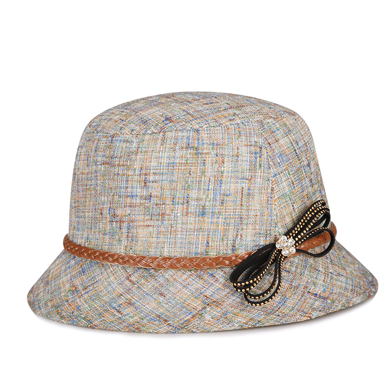 Sombrero Lino de mujer primavera y verano nuevo sombrero de protección solar al aire libre de moda y elegante para mamá sombrero de mujer entrega de una pieza