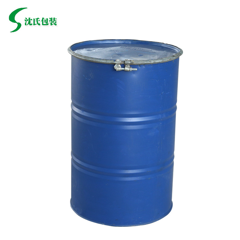 厂家供应200L蓝色圆形马口铁桶铁皮汽油桶涂料金属化工包装桶
