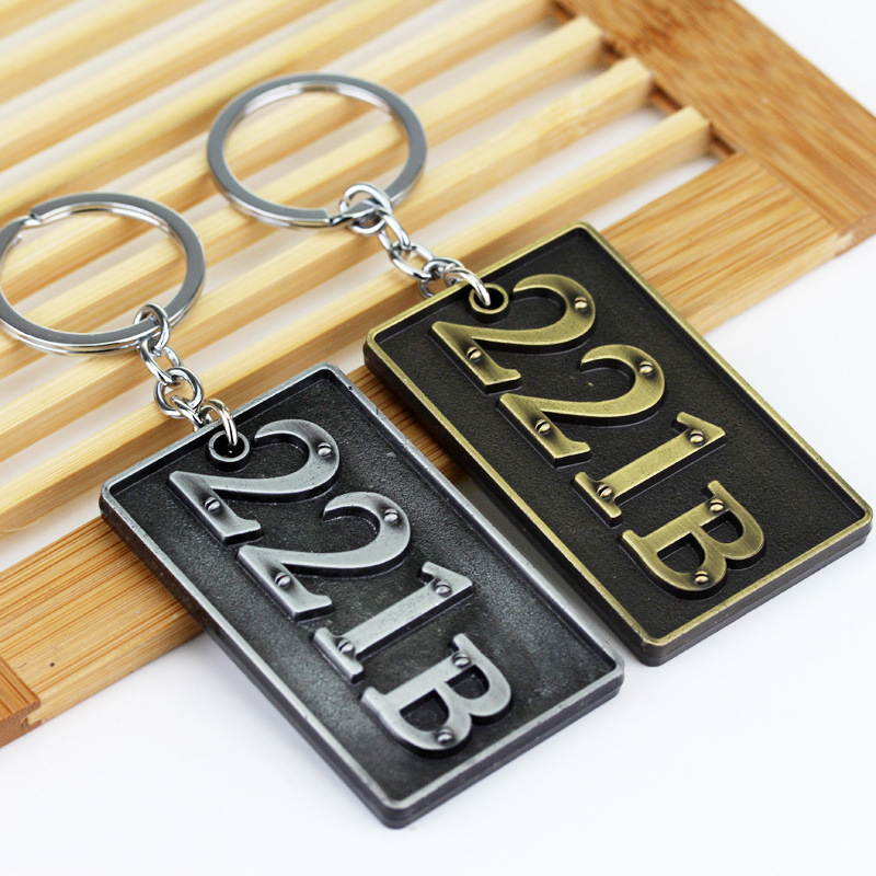 Film and Television Peripherals Detective Sherlock 221B Apartment Keychain Sherlock Pendant Commemorative Gift