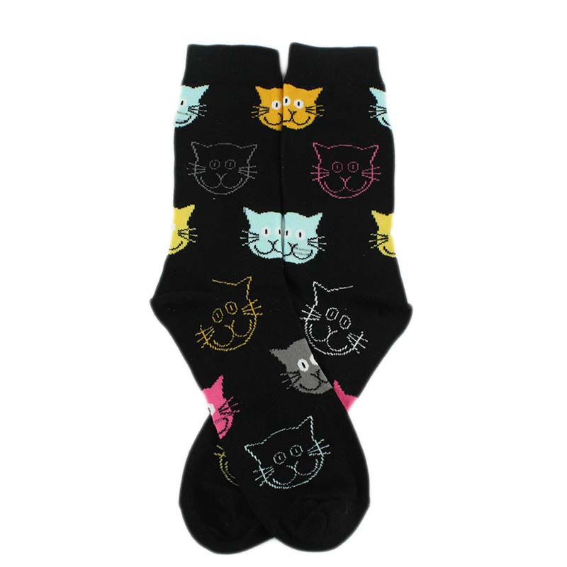 Women's Cartoon Style Cat Cotton Crew Socks A Pair display picture 2