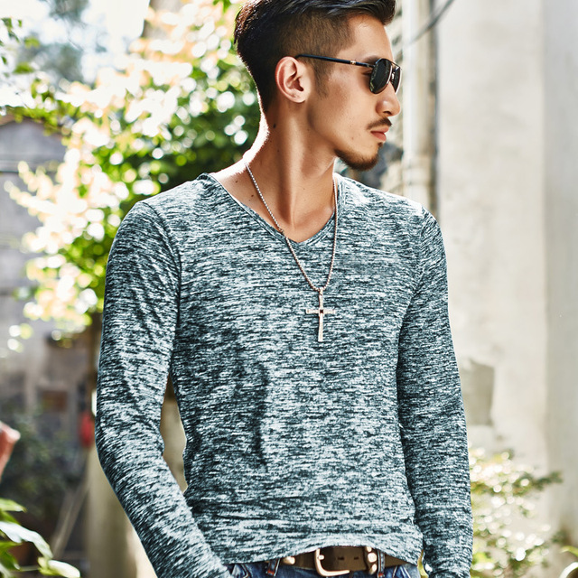 Cross-border men’s casual long-sleeved t-shirt