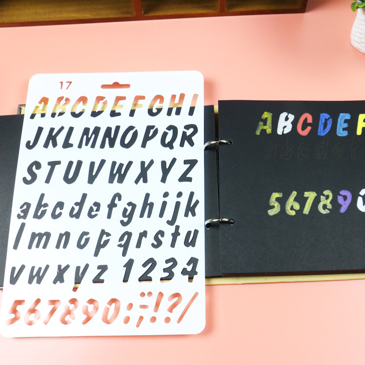 20種類のb 5絵画テンプレートdiyアルバムの手帳の透かし型の定規の学生はアマゾンのセットのテンプレートを書き写します。|undefined