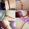 Golden water, woven red rope bracelet, beads suitable for men and women, 14 carat, 3D, wholesale