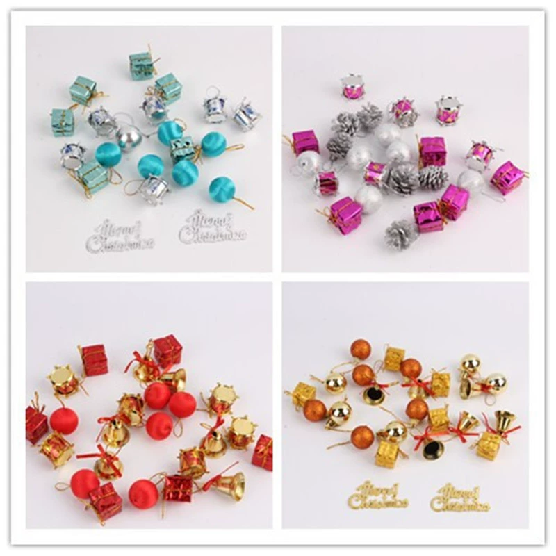 Трансграничные Новые продукты на складе Поставка 24 Аксессуары Много коробок аксессуаров для украшения рождественской елки Рождественские украшения