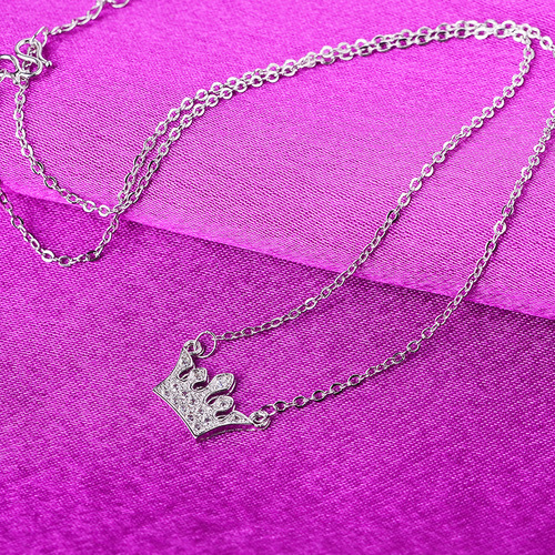 Korean version of the crown micro-inlaid zircon necklace versatile collarbone chain trendy women's Taobao hot-selling jewelry manufacturer direct sales