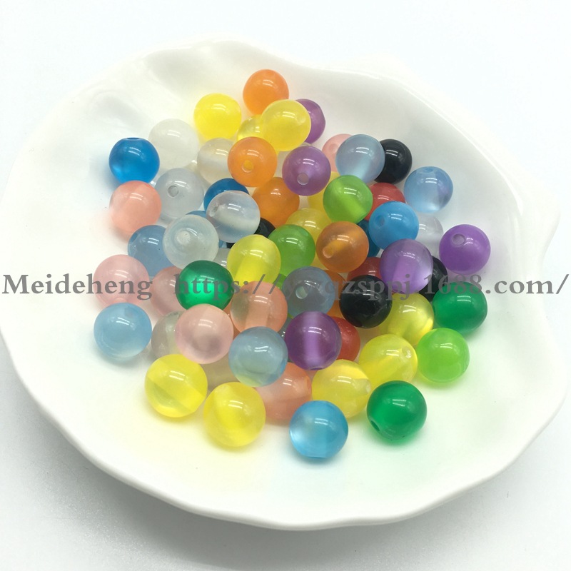 6MM-12mm colored striped resin beads cat's eye large hole cylindrical animal eye beads DIY jewelry accessories detail image 3