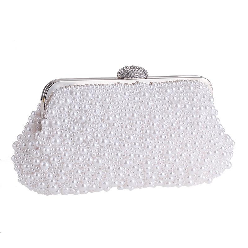 Evening Party Bag Handmade Beaded Full Pearl Bag Clutch Bag Fashion Cheongsam Bag display picture 4