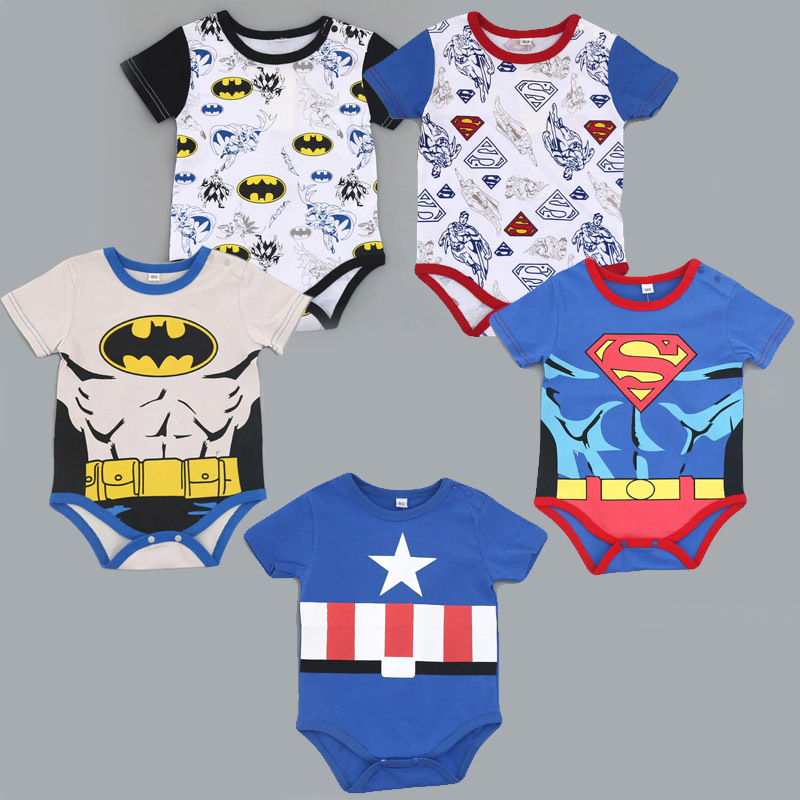 短袖三角超人全棉哈衣  80-90-95  一手3件