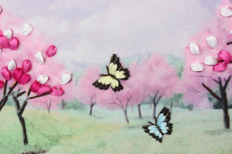 Oujin nianhua cinta bordado fábrica impresión en color directo colgando pintura mariposa zapatos de hadas sala de estar entrada pintura decorativa