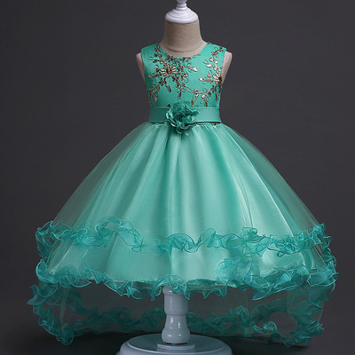 Children's clothing new pattern children Catwalk Tailing full dress CUHK Flower Princess Dress Sequins embroidery Flower Girl Dresses On behalf of