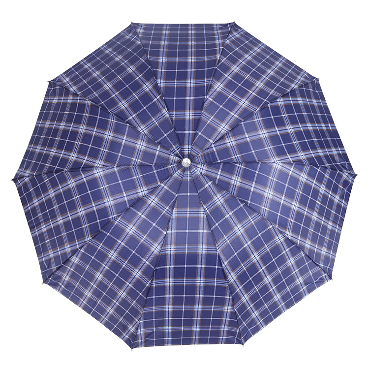 雨伞 65涤丝 格子 10骨 轻便 三折 礼品 折叠 晴雨伞 包邮